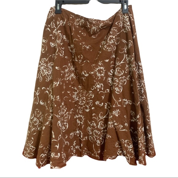 George Dresses & Skirts - Brown Floral Swing Skirt Size 14